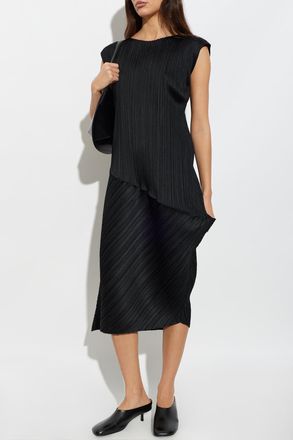 Pleats Please Issey Miyake Pleated Dress, Womens, Black