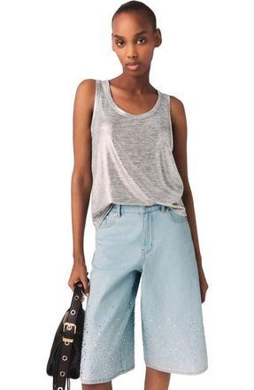 Maje Metallic tank top in Silver at Nordstrom, Size X-Small