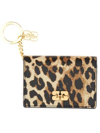 Ganni Animal Motif Recycled Leather Card Case - Multicolor