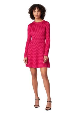 Missoni Tone-on-tone Chevron Long-sleeved Mini-dress in Magenta Red at Nordstrom, Size 40 It