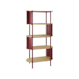 Sweeek Estanter&iacute;a de metal curvado, 5 niveles, rojo