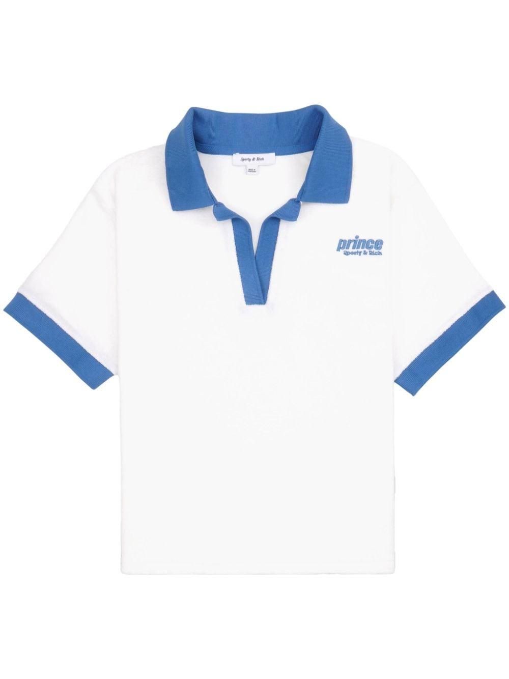 Tシャツ・カットソー Sporty & Rich Women's Prince Short Sleeve Polo PO521NA SPORTY & RICH Women's Prince Short Sleeve Polo Shirt PO521NA
