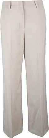 Max Mara Wijde broek - Dames - Wijde Broeken - Beige - S - Wol - Broeken