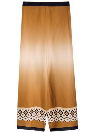 Max Mara Sfere Printed Wide-leg Satin Trousers - Multicoloured 1 - One Size