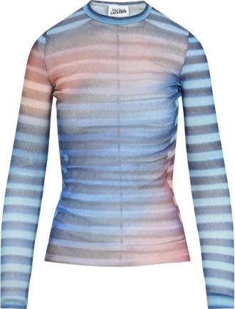 Jean Paul Gaultier Bedrukte Mesh Top met Lange Mouwen - Dames - Longsleeves - Veelkleurig - XS - Tops