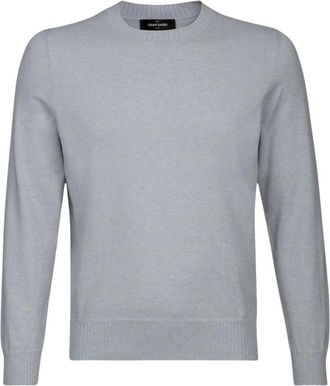 Gran Sasso Maglioncino Girocollo 57167 23216 - Heren - Ronde hals truien - Grijs - 2XL - Katoen - Truien & Vesten