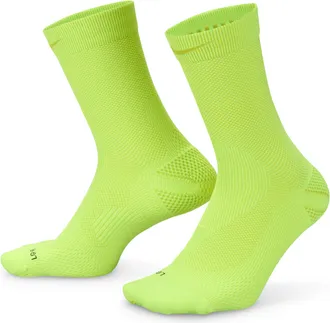 Nike Unisex Running Lightweight Crew Socks (1 Pair) in Yellow | HV6919-702
