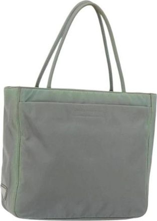 Prada Pre-owned Tote Bags, female, Green, Size: ONE SIZE Pre-owned Nylon Tote