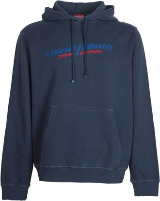 Diesel Heren Industrie Denim Divisie Hoodie (Marineblauw)