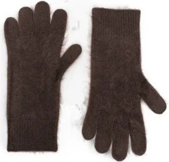 Soft Goat Wool Gloves - Brown