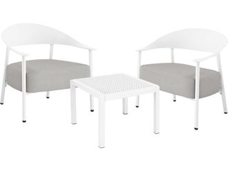 Habitat et Jardin Conjunto De Muebles De Jard&iacute;n c&eacute;ora De Metal Y Pl&aacute;stico - 2 Plazas - Blanco