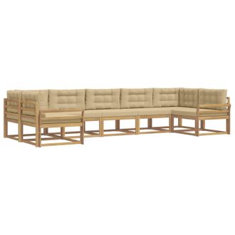 vidaXL Conjunto De Sof&aacute;s De Exterior Con Coj&iacute;n 7 Pcs Y Beige Vidaxl