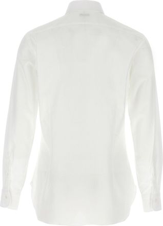 Barba Honeycomb Cotton Shirt - White