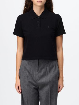 Saint Laurent Polo in cotone con monogramma YSL ricamato