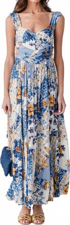 Free People Sasha Floral Print Maxi Dress In Porcelain Combo