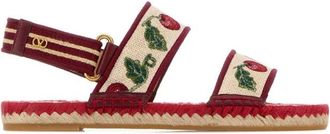Valentino Garavani Embroidered Fabric VLogo Signature Sandalen - Dames - Sandalen - Veelkleurig - 37 EU - Schoenen