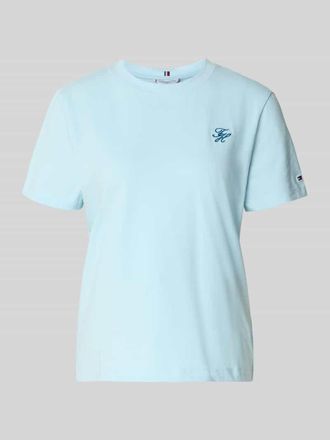 Tommy Hilfiger Regular Fit T-Shirt aus Baumwoll-Mix in Hellblau, Gr&ouml;&szlig;e XL