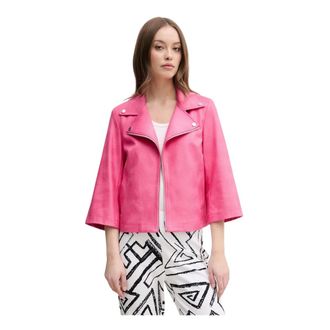 Joseph Ribkoff Jassen, Dames, Roze, S, Su&egrave;de, Gevlinderde Faux Su&egrave;de Swing Jas