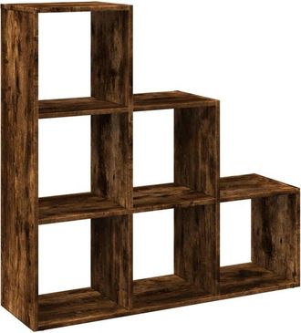 vidaXL Vidaxl - Room Divider Bookcase 3-Tier Smoked Oak 99x29x99 cm Engineered Wood
