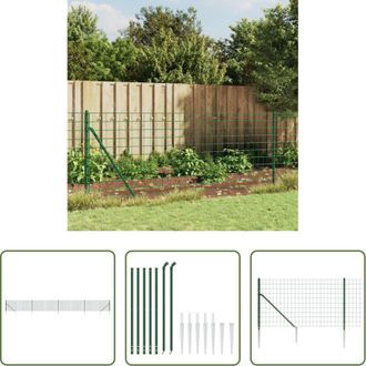 vidaXL vidaXL Recinzione con pali - Recinzione Metallica con Picchetti Ancoraggio Verde 0,8x10 m