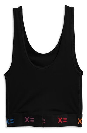 TomboyX Racerback Compression Top in Black X Rainbow at Nordstrom, Size X-Small