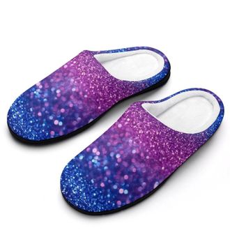 Generic Diamond Purple Mens Slippers Comfortable And Non-slip Cotton Slipper Shoe for House