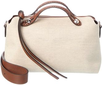 Fendi Fendi By The Way Selleria Medium Canvas & Leather Shoulder Bag