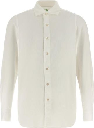 Finamore Gaeta Shirt - Heren - Zakelijke Overhemden - Wit - XL - Katoen - Overhemden