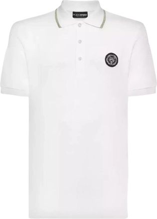 Plein Sport Wit Polo Shirt SS Tiger - Heren - Fitness - Wit - 2XL - Fitness