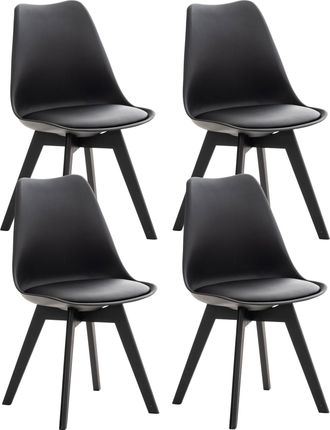 Clp Clp - Set De 4 Sillas De Comedor Linares Negro/negro Pl&aacute;stico