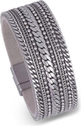 Saachi Leather Chain Bracelet in Silver at Nordstrom Rack