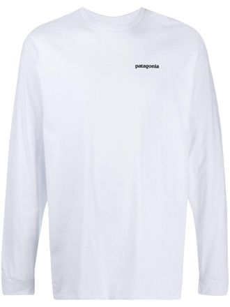 Patagonia P-6 long-sleeved T-shirt - men - Recycled Cotton/Recycled Polyester - S - White