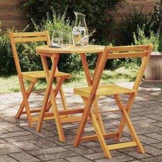 vidaXL Set Bistro da Giardino 3 pcs Marrone legno massello di acacia - Vidaxl
