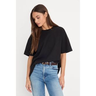 Good American Womens Cotton OverSized T-Shirt | Black, Size Medium | Good American by Khlo&Egrave; Kardashian