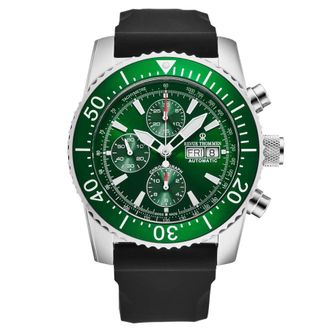 Revue Thommen Diver Chronograph Automatic Green Dial Mens Watch 17030.6532
