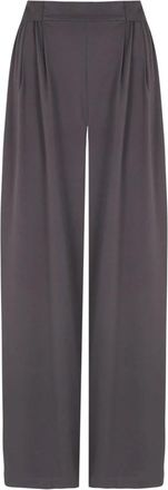 Cortana Kaz- loodgrijze zijden broek - Dames - Wijde Broeken - Grijs - M - Broeken
