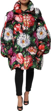 Dolce & Gabbana Floral Hooded Puffer Jacket - Multicolor
