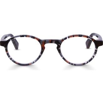 Eyebobs Board Stiff 43mm Round Reading Glasses in Charcoal /Hickory Pattern at Nordstrom, Size +1.50