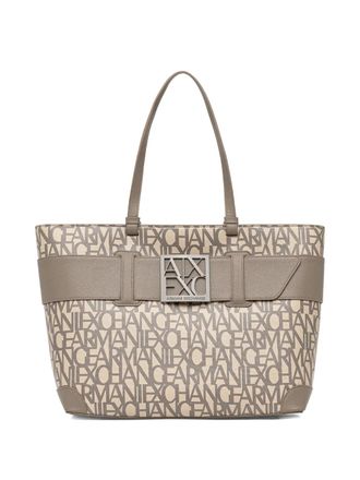 A|X Armani Exchange Borsa tote con applicazione - Toni neutri
