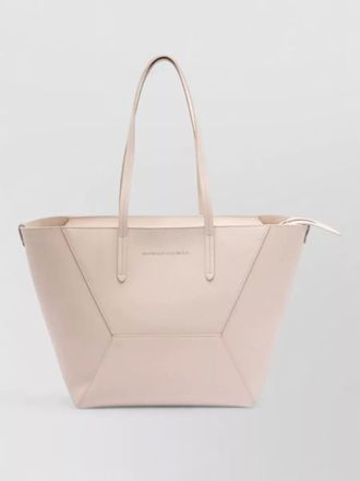 Brunello Cucinelli leather tote bag and matching pouch