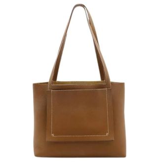Herm&egrave;s Pre-owned Cabas Elier 31 Tote Bag - Dames - Pre-owned - Bruin - Maat: ONE Size Leer