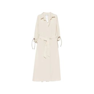 Max Mara Collared Gathered-Cuff Long Sleeve Dress - Dames - Trenchcoats - Beige - 3XS - Jassen
