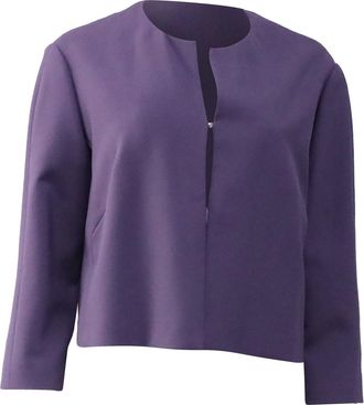 BOSS Hugo Boss Jileky Collarless Short Jacket in Purple Polyester