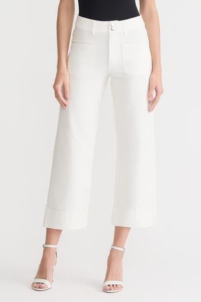 Ming Wang x Family Savvy Cropped Wide-Leg Jeans in White at Nordstrom, Size Xx-Small