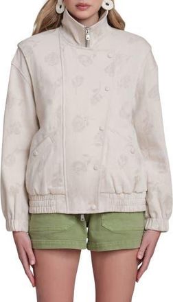 Avec Les Filles Cotton & Linen Blend Bomber Jacket in Ecru at Nordstrom Rack, Size X-Small