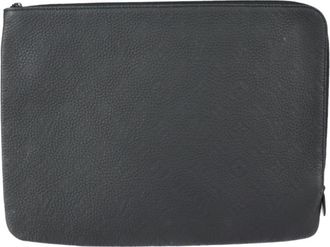 Louis Vuitton Black Leather Clutch Bag (Pre-Owned)
