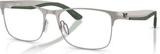 Ray-Ban 55mm Rectangle optical glasses in Silver at Nordstrom