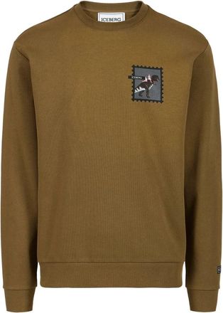 Iceberg Crew Neck Sweatshirt - Heren - Sweatshirts - Groen - M - Katoen - Hoodies & sweatvesten