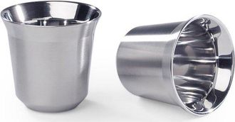 OEM Tazas De Espresso De Acero Inoxidable De Doble Pared - Juego De 2 - 80 Ml