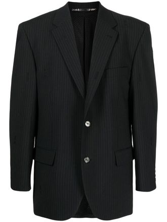 Palmers pinstripe single-breasted blazer - men - Polyester/Elastane/Wool/Polyester - M - Black
